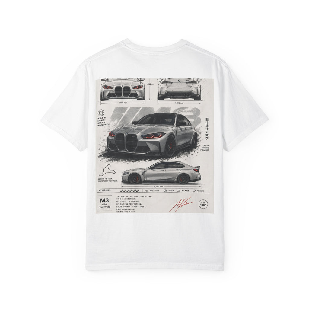 BMW M3 Blueprint T-Shirt — Automotive Sketch Racing Tee