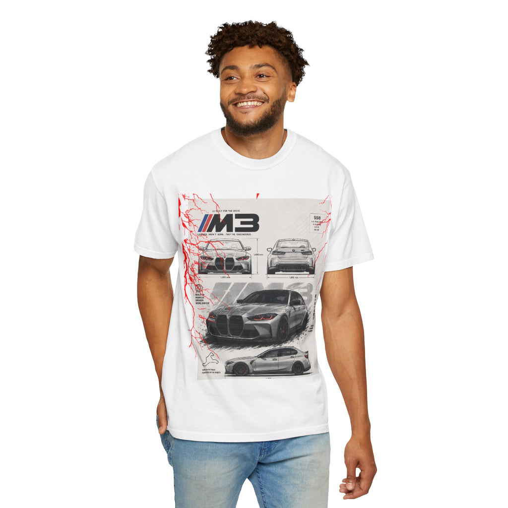 BMW M3 Blueprint T-Shirt — Automotive Sketch Racing Tee