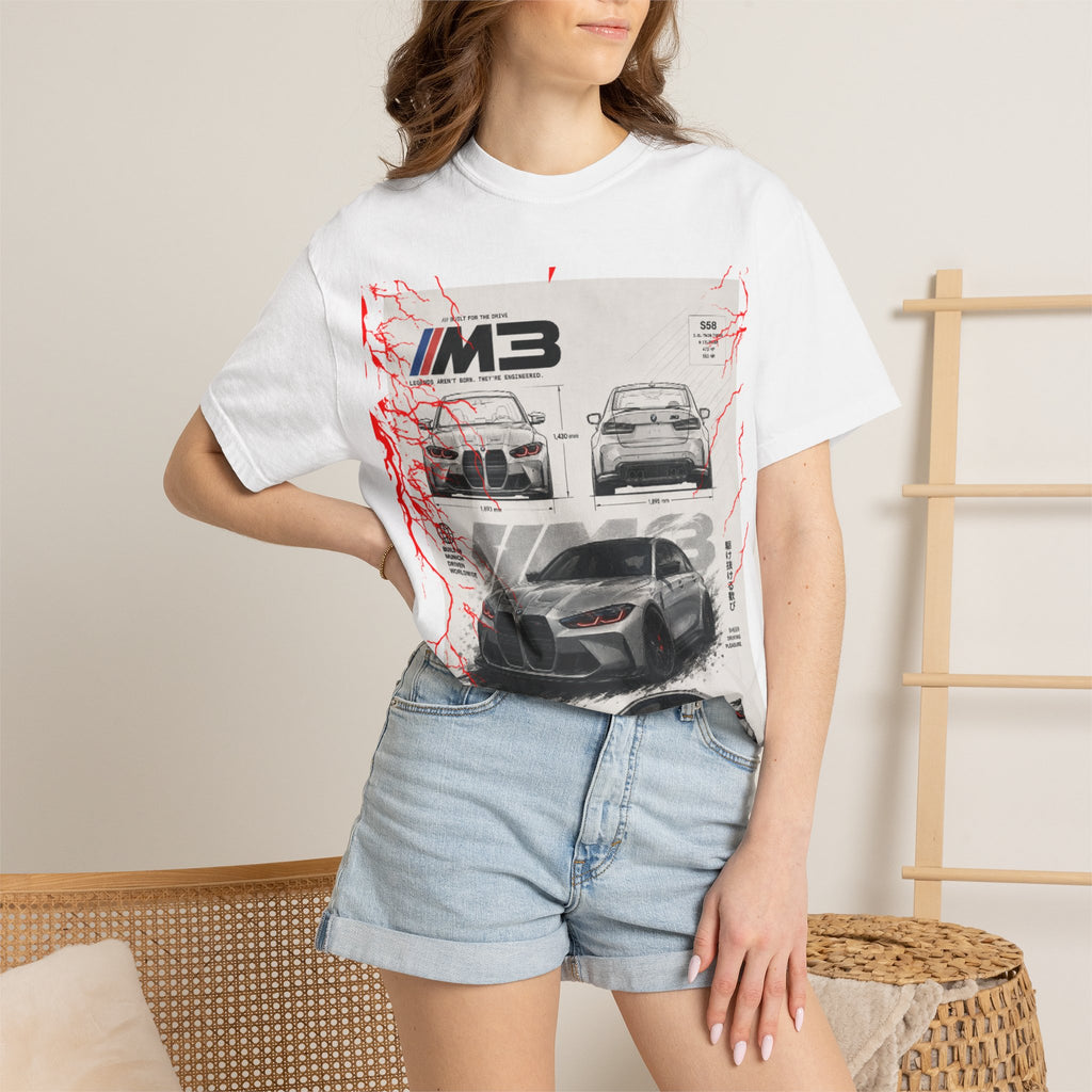 BMW M3 Blueprint T-Shirt — Automotive Sketch Racing Tee