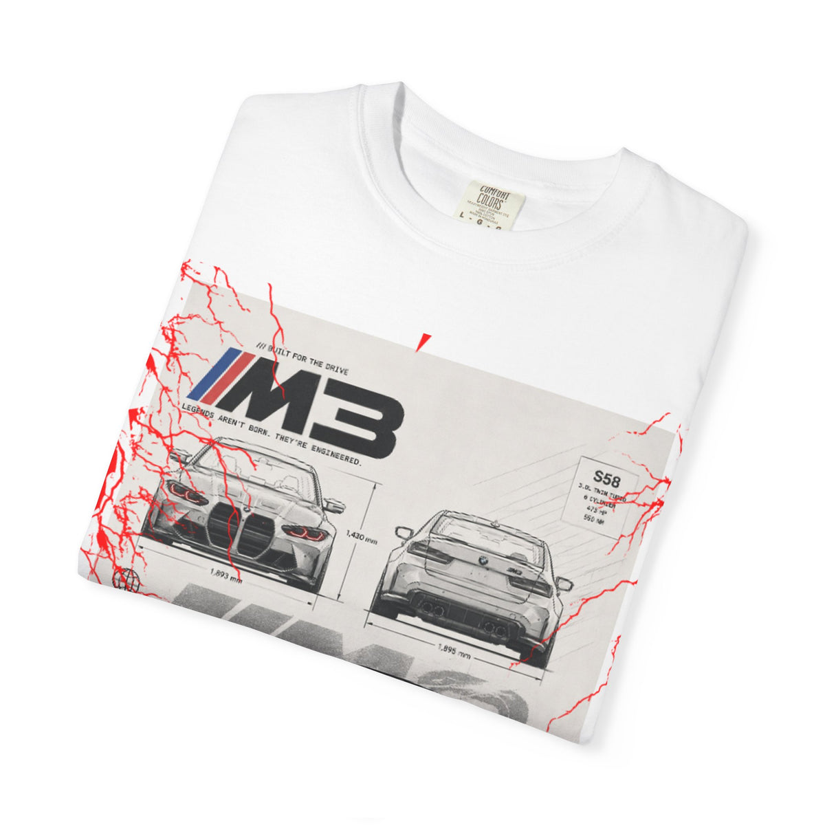 BMW M3 Blueprint T-Shirt — Automotive Sketch Racing Tee