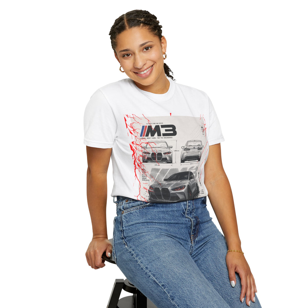 BMW M3 Blueprint T-Shirt — Automotive Sketch Racing Tee