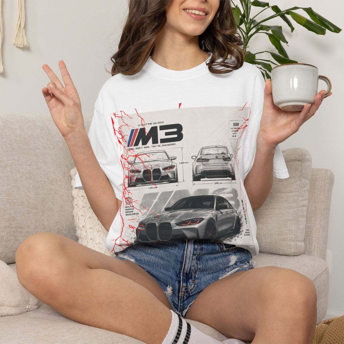 BMW M3 Blueprint T-Shirt — Automotive Sketch Racing Tee