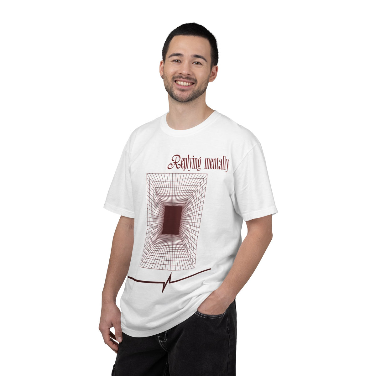 T-Shirt — 'Replying Mentally' Optical Tunnel Graphic Tee