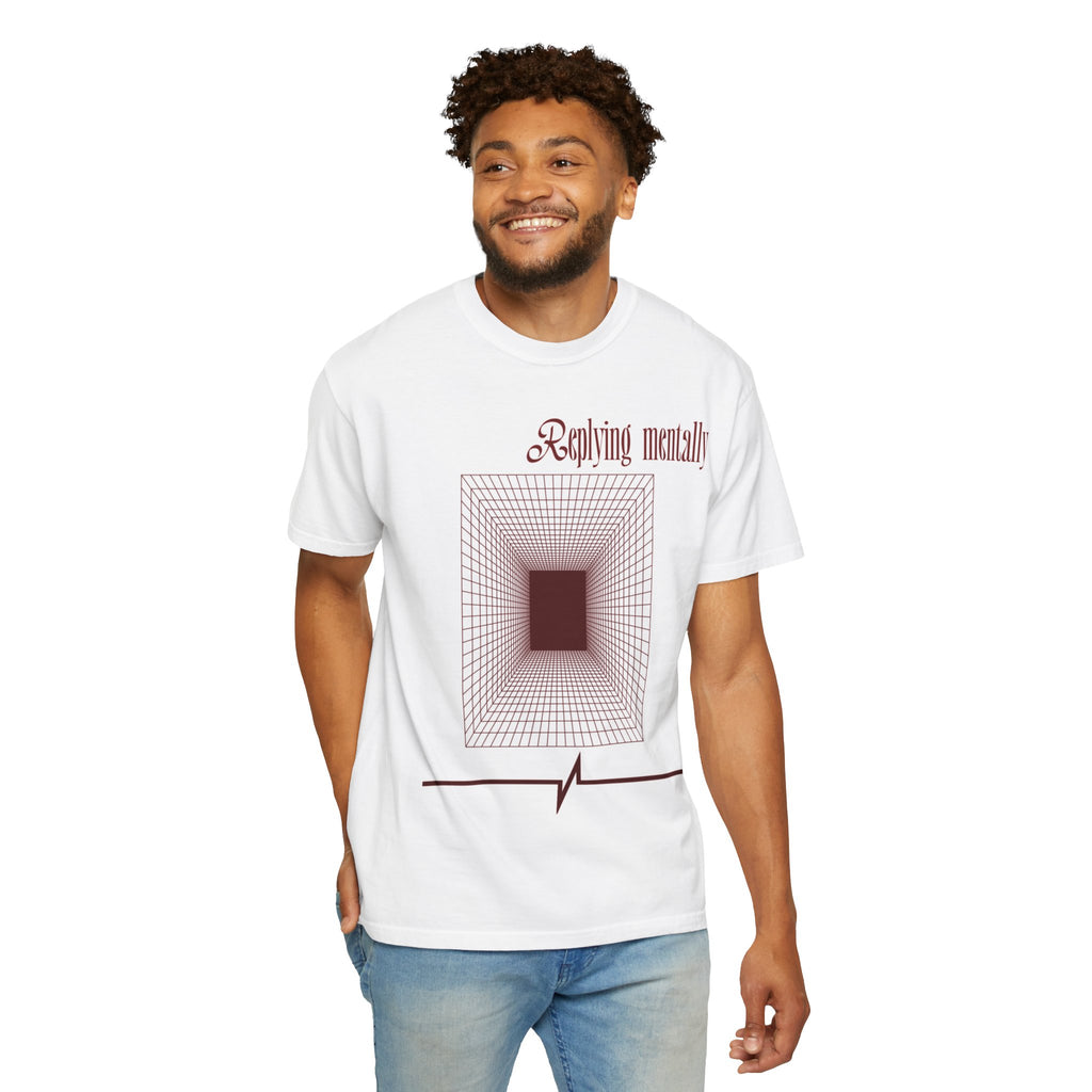 T-Shirt — 'Replying Mentally' Optical Tunnel Graphic Tee